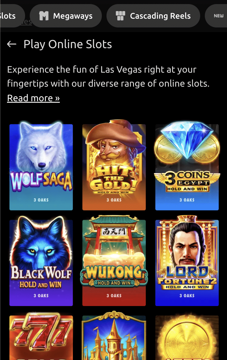 Slot games at McLuck casino